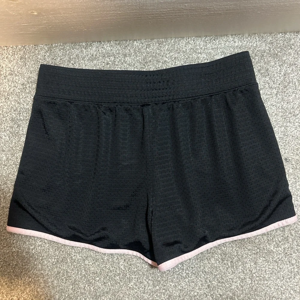 Fila women’s Black Athletic Shorts with Light Pink Trim - Picture 2 of 4